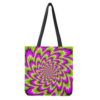 Green Explosion Moving Optical Illusion Tote Bag | Newhawaiianshirts CA