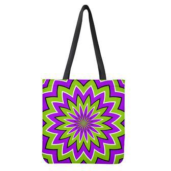 Green Flower Moving Optical Illusion Tote Bag | Newhawaiianshirts DE