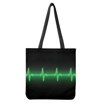 Green Heartbeat Print Tote Bag | Newhawaiianshirts UK