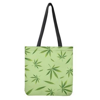 Green Hemp Leaves Pattern Print Tote Bag | Newhawaiianshirts