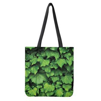 Green Ivy Leaf Print Tote Bag | Newhawaiianshirts UK