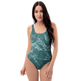 Green Malachite Marble One Piece Swimsuite | Newhawaiianshirts CA