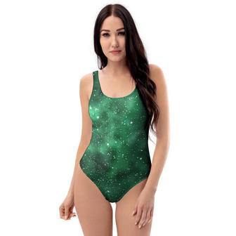 Green Nebula Galaxy One Piece Swimsuite | Newhawaiianshirts CA