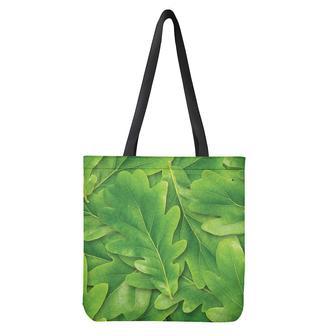 Green Oak Leaf Print Tote Bag | Newhawaiianshirts UK