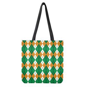 Green Orange And White Argyle Print Tote Bag | Newhawaiianshirts CA