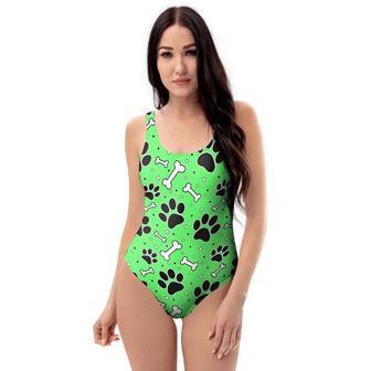 Green Paw One Piece Swimsuite | Newhawaiianshirts CA