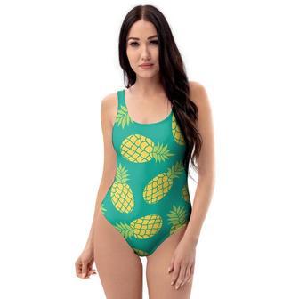 Green Pineapple Print One Piece Swimsuite | Newhawaiianshirts AU