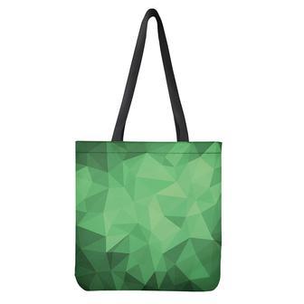 Green Polygonal Geometric Print Tote Bag | Newhawaiianshirts CA