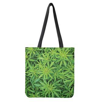 Green Pot Leaf Print Tote Bag | Newhawaiianshirts DE