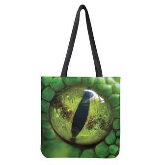 Green Snake Eye Print Tote Bag | Newhawaiianshirts UK