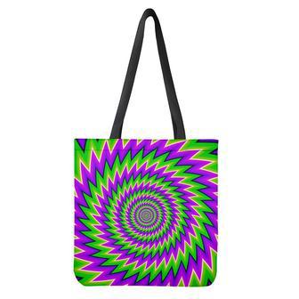 Green Spiral Moving Optical Illusion Tote Bag | Newhawaiianshirts CA