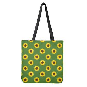 Green Sunflower Pattern Print Tote Bag | Newhawaiianshirts UK