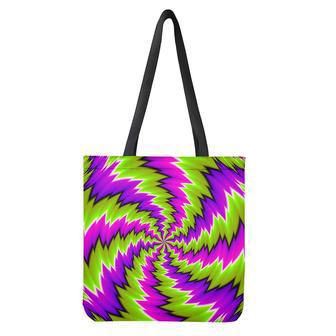 Green Vortex Moving Optical Illusion Tote Bag | Newhawaiianshirts AU