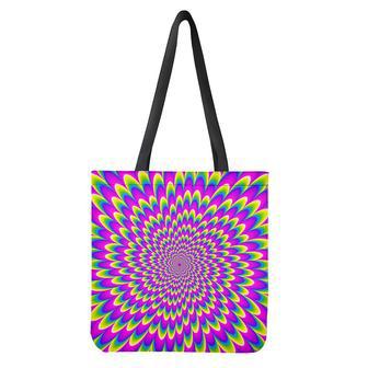 Green Wave Moving Optical Illusion Tote Bag | Newhawaiianshirts DE