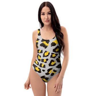 Grey Leopard One Piece Swimsuite | Newhawaiianshirts AU