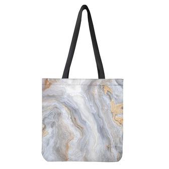 Grey Marble Print Tote Bag | Newhawaiianshirts