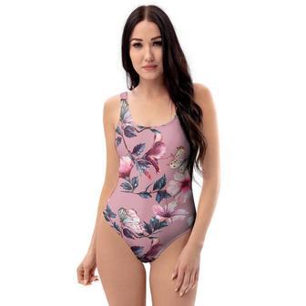 Hand Drawn Hibiscus Print One Piece Swimsuite | Newhawaiianshirts CA