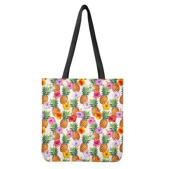 Hawaii Hibiscus Pineapple Pattern Print Tote Bag | Newhawaiianshirts