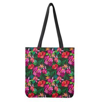 Hawaiian Floral Flowers Pattern Print Tote Bag | Newhawaiianshirts DE