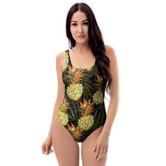 Hawaiian Golden Pineapple Edm Print One Piece Swimsuite | Newhawaiianshirts AU