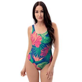 Hibiscus Hawaiian Flower Print One Piece Swimsuite | Newhawaiianshirts