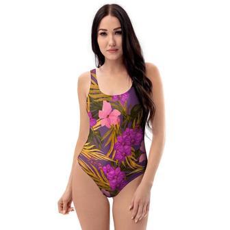 Hibiscus Watercolor Flower Hawaiian Print One Piece Swimsuite | Newhawaiianshirts UK