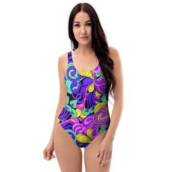 Hippie Psychedelic Mushroom One Piece Swimsuite | Newhawaiianshirts AU