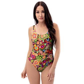 Hippie Trippy One Piece Swimsuite | Newhawaiianshirts CA