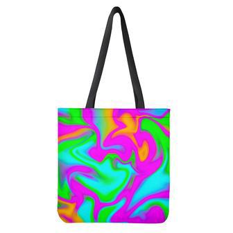 Holographic Neon Liquid Trippy Print Tote Bag | Newhawaiianshirts