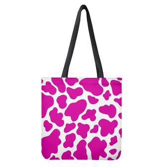 Hot Pink And White Cow Print Tote Bag | Newhawaiianshirts CA