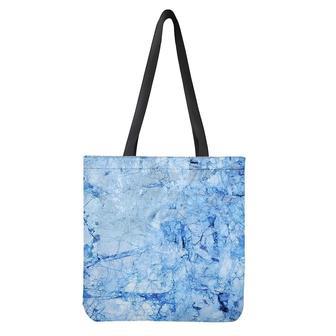 Ice Blue Marble Print Tote Bag | Newhawaiianshirts CA