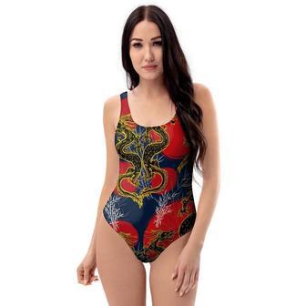 Janpanese Dragon Print One Piece Swimsuite | Newhawaiianshirts CA