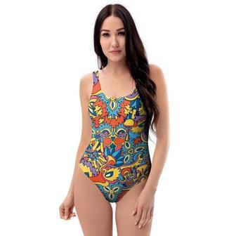 Jungle Hippie Psychedelic Trippy One Piece Swimsuite | Newhawaiianshirts CA