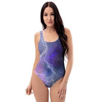 Lightning Aurora Galaxy Space One Piece Swimsuite | Newhawaiianshirts CA