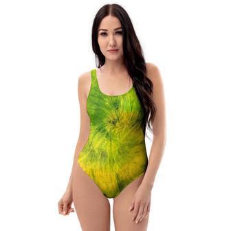 Lime Green Tie Dye One Piece Swimsuite | Newhawaiianshirts CA