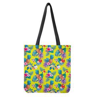 Lime Hawaiian Pineapple Pattern Print Tote Bag | Newhawaiianshirts AU