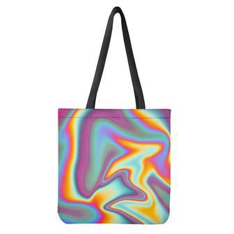 Liquid Holographic Trippy Print Tote Bag | Newhawaiianshirts AU