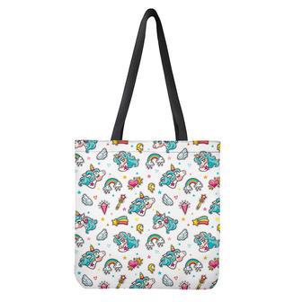 Little Girly Unicorn Pattern Print Tote Bag | Newhawaiianshirts CA