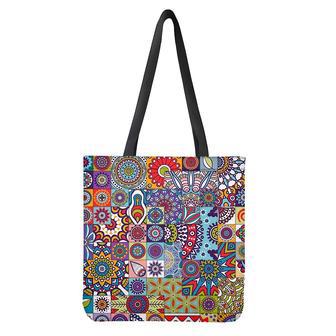 Mandala Tile Bohemian Pattern Print Tote Bag | Newhawaiianshirts DE