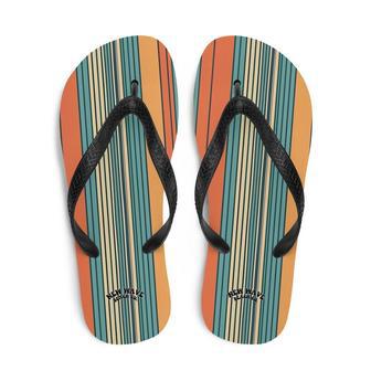 Mikey P’S Orange Blue Retro Striped Flip Flops Colorful | Newhawaiianshirts CA