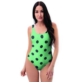 Mint And Green Polka Dot One Piece Swimsuite | Newhawaiianshirts UK