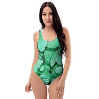 Mint Green Butterfly Print One Piece Swimsuite | Newhawaiianshirts UK