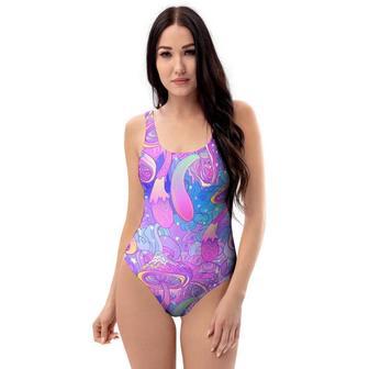 Mushroom Psychedelic Trippy One Piece Swimsuite | Newhawaiianshirts AU