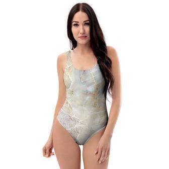 Natural Brown Marble One Piece Swimsuite | Newhawaiianshirts UK