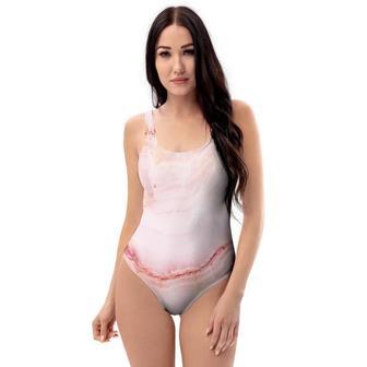 Natural Pink Marble One Piece Swimsuite | Newhawaiianshirts AU