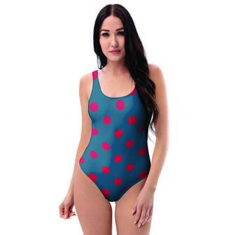 Navy Polka Dot One Piece Swimsuite | Newhawaiianshirts CA