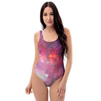 Nebula Red Galaxy Space One Piece Swimsuite | Newhawaiianshirts UK