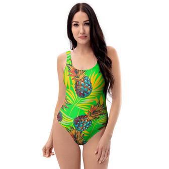 Neon Pineapple Hawaiian Print One Piece Swimsuite | Newhawaiianshirts UK