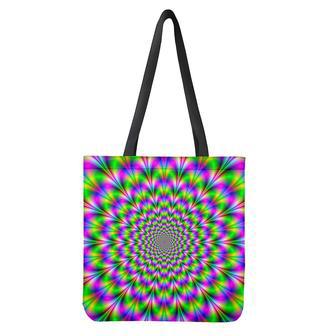 Neon Psychedelic Optical Illusion Tote Bag | Newhawaiianshirts