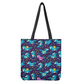 Night Star Unicorn Pattern Print Tote Bag | Newhawaiianshirts CA